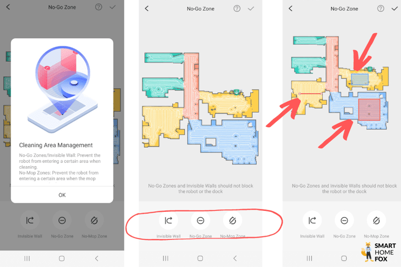 Einrichtung von Sperrzonen wird in der Roborock App für den Q Revo vorgenommen.